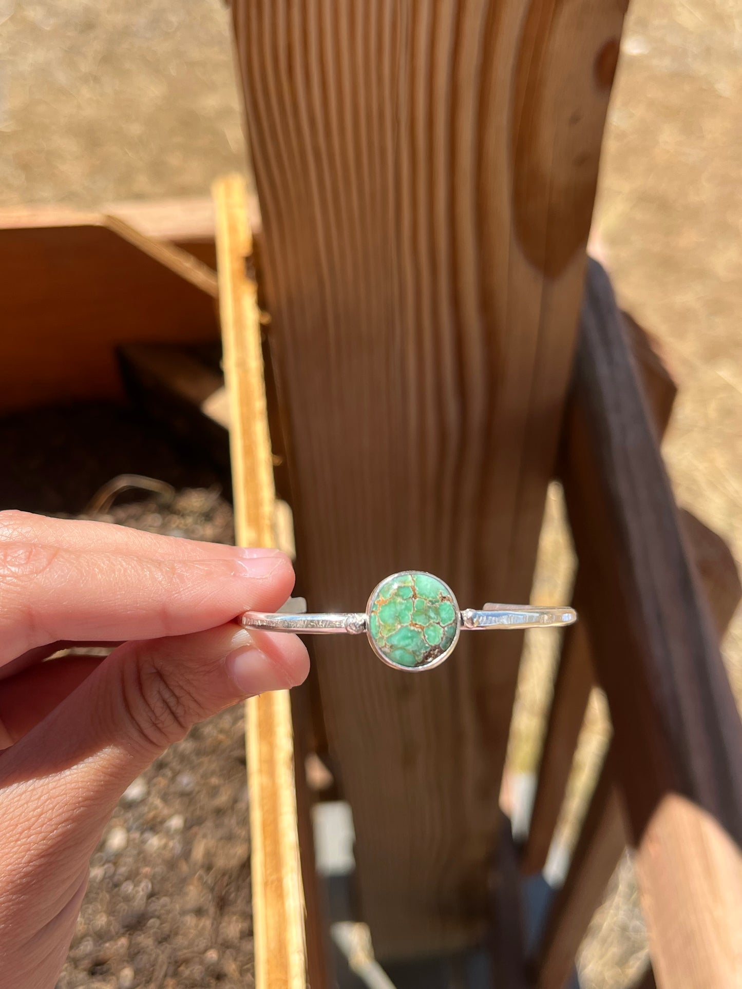 Denali Variscite Cuff - Handmade Sterling Silver Adjustable Cuff