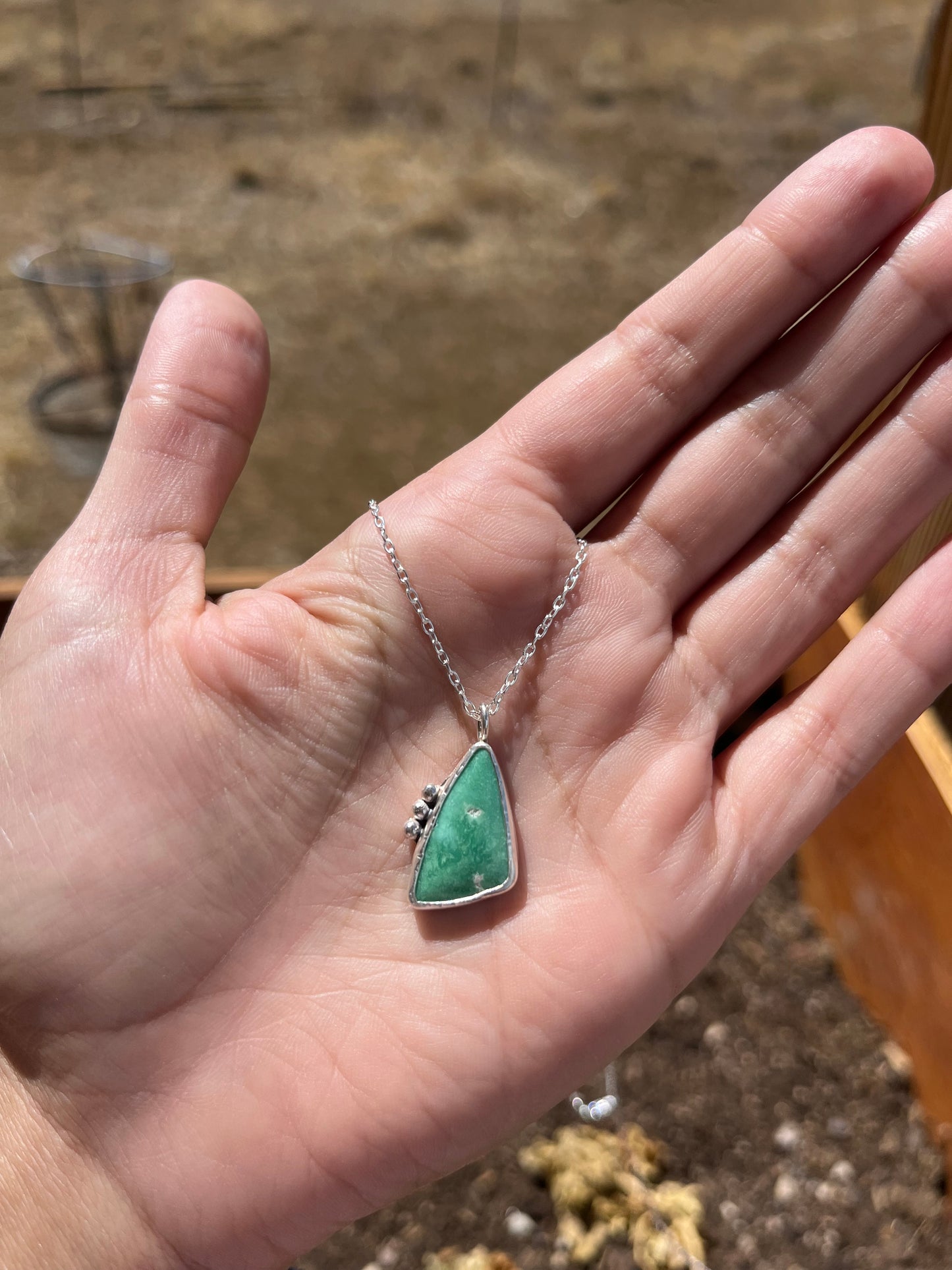 Handmade Sterling Silver Veriscite Necklace