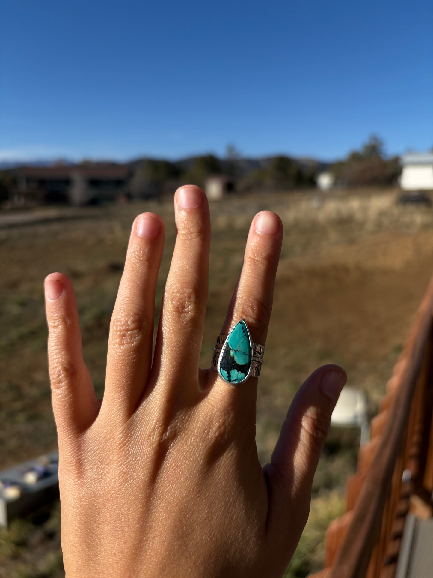 Sterling Silver Turquoise Sun Ring