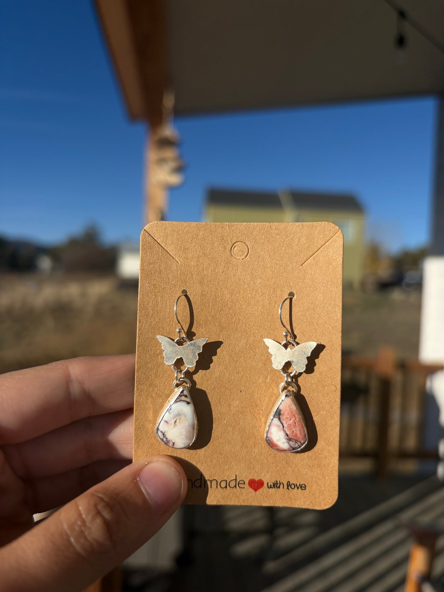 Sterling Silver Butterfly Turquoise Earrings