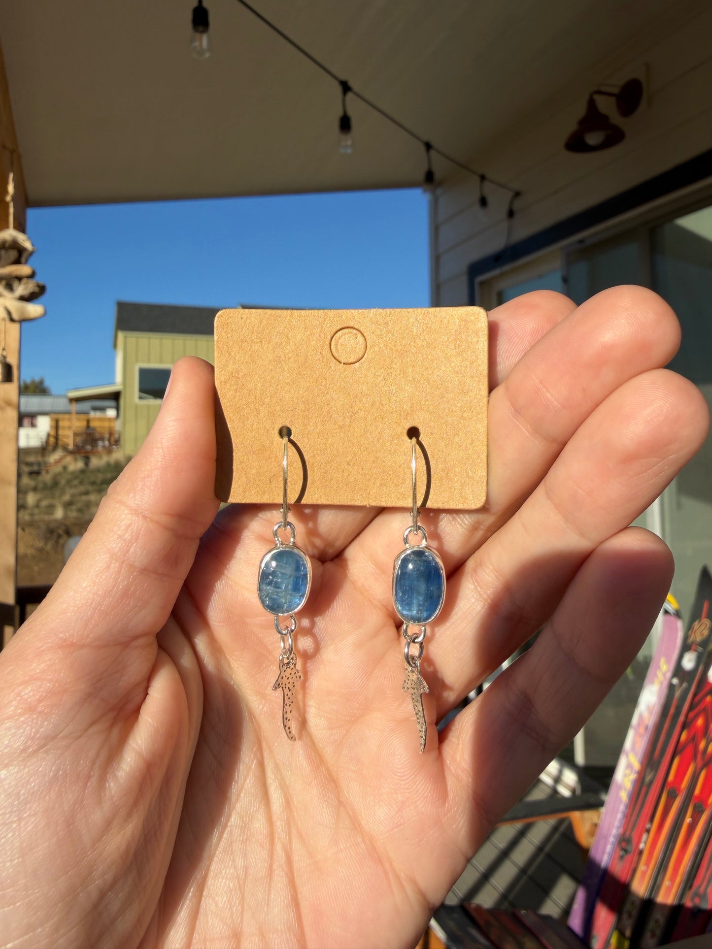 Sterling Silver Blue Kyanite Whale Shark Earrings
