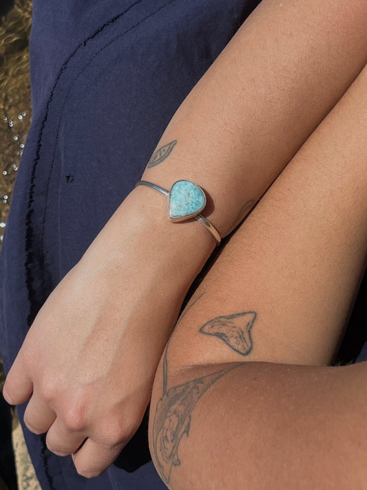 Larimar Teardrop Cuff Bracelet