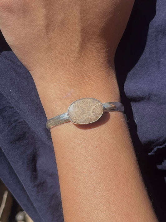 Fossil Coral Cuff Bracelet
