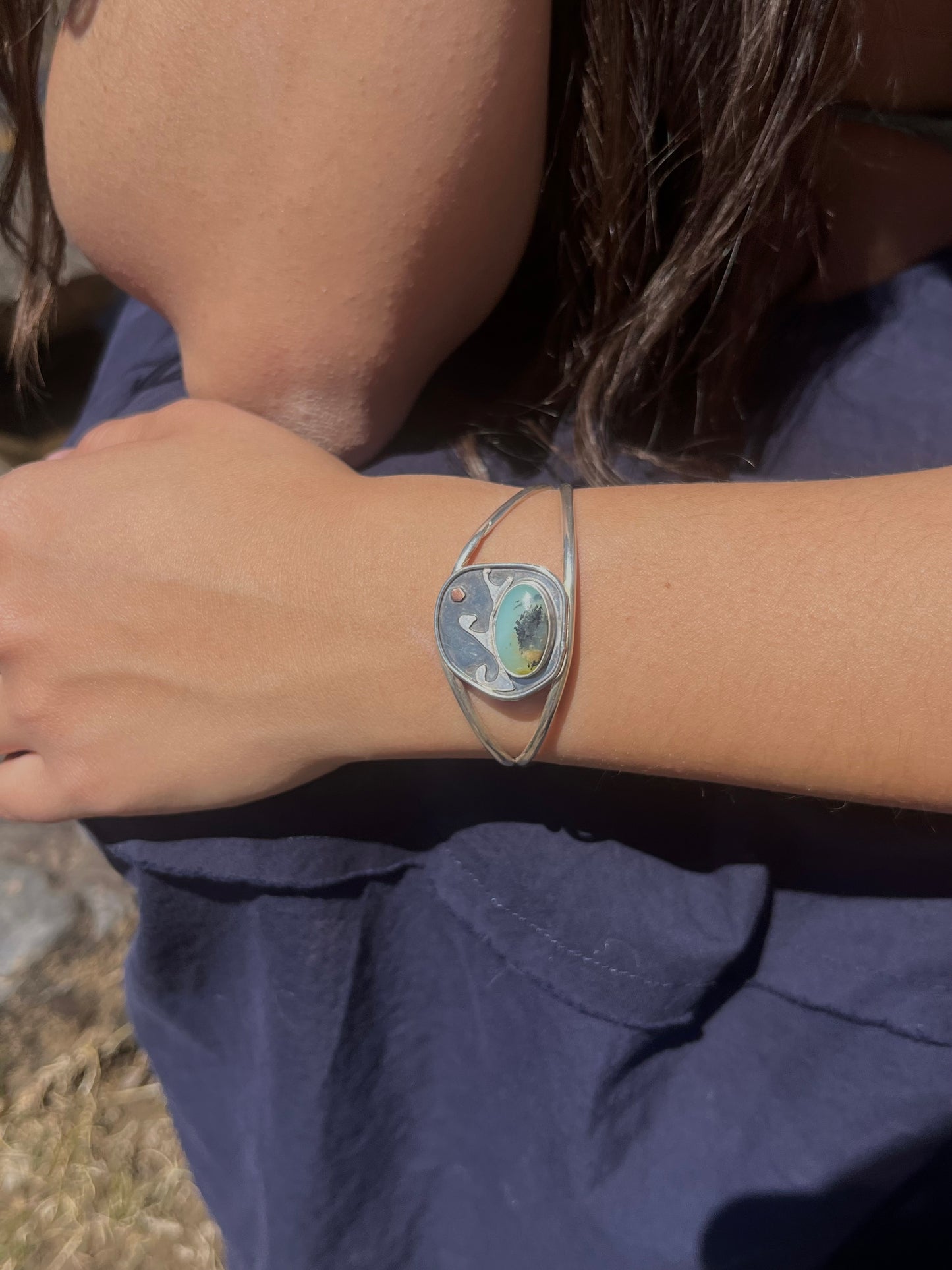 Ocean Wave Labradorite Cuff Bracelet