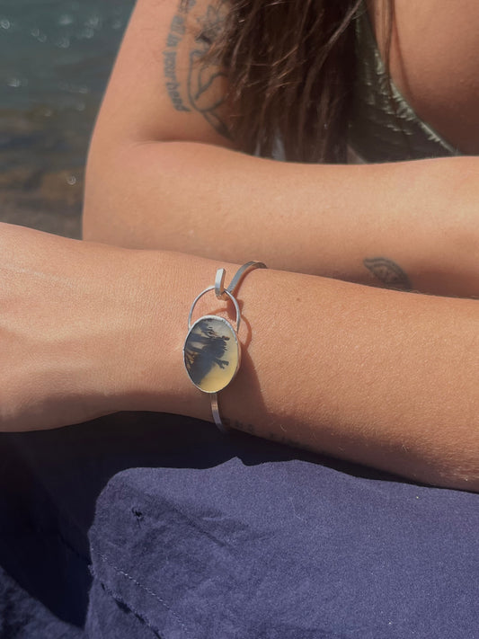 Dendritic Agate Forest Cuff Bracelet