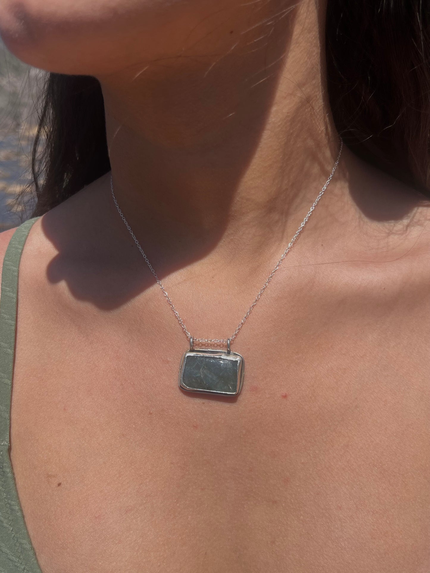 Ocean Swell Labradorite Pendant Necklace