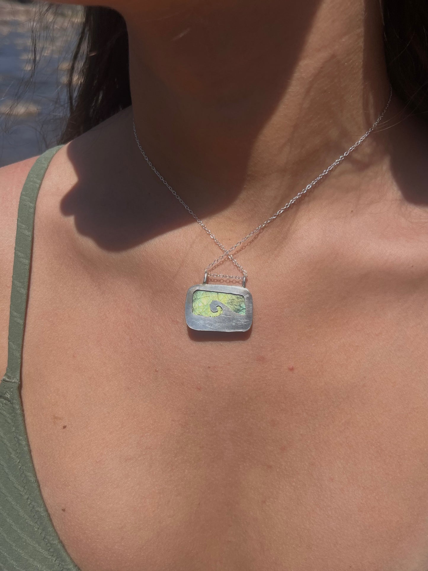 Ocean Swell Labradorite Pendant Necklace