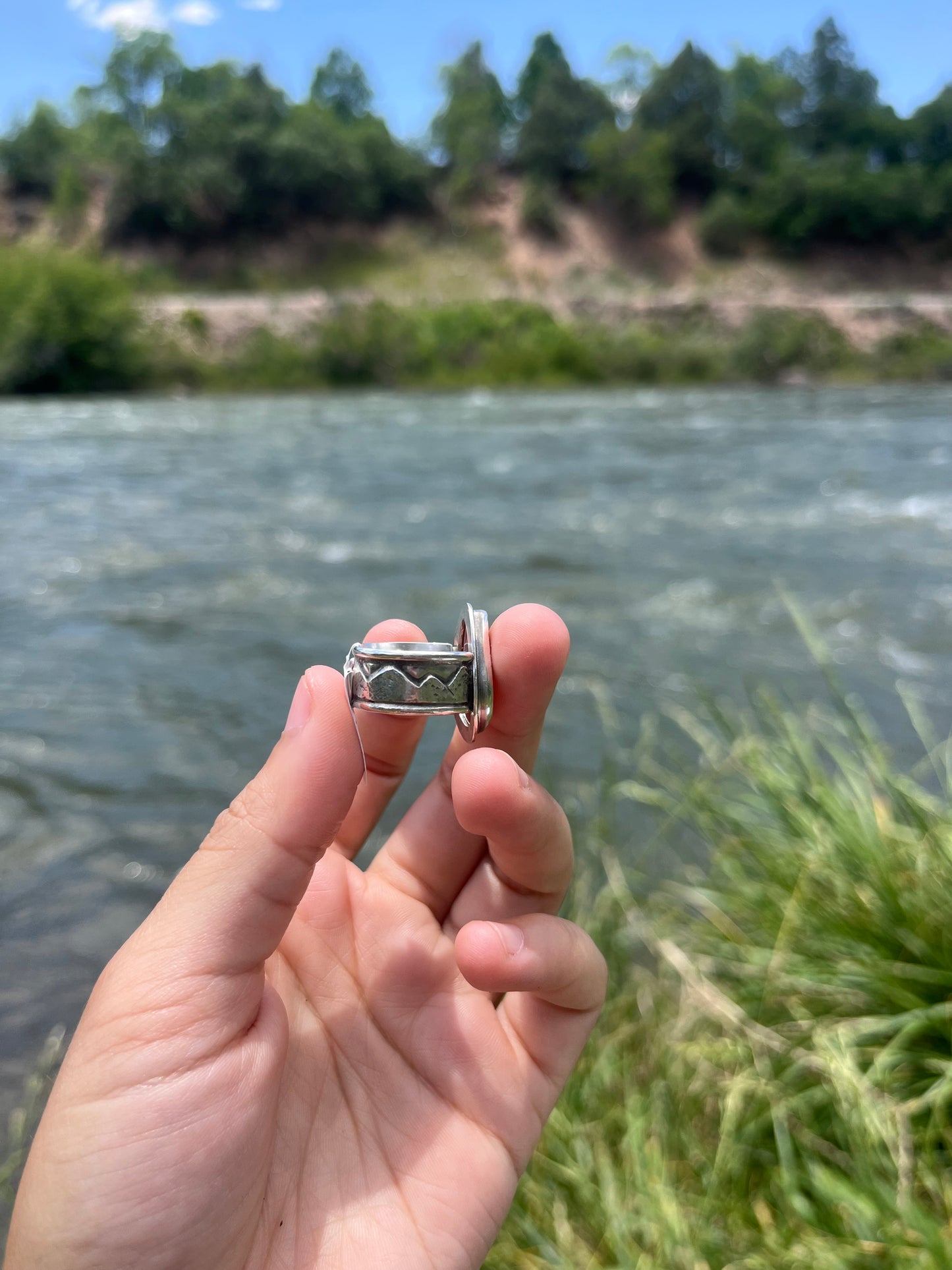 Teardrop Banded Agate Ring