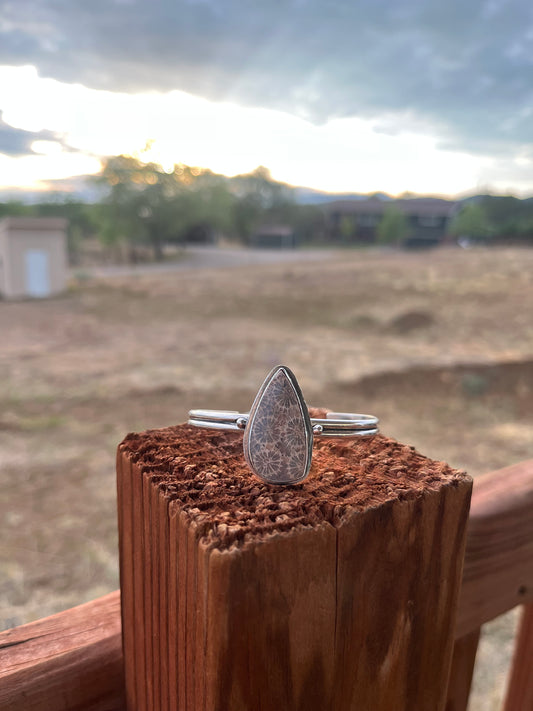 Ancient Reef - Fossilized Coral Sterling Silver Cuff