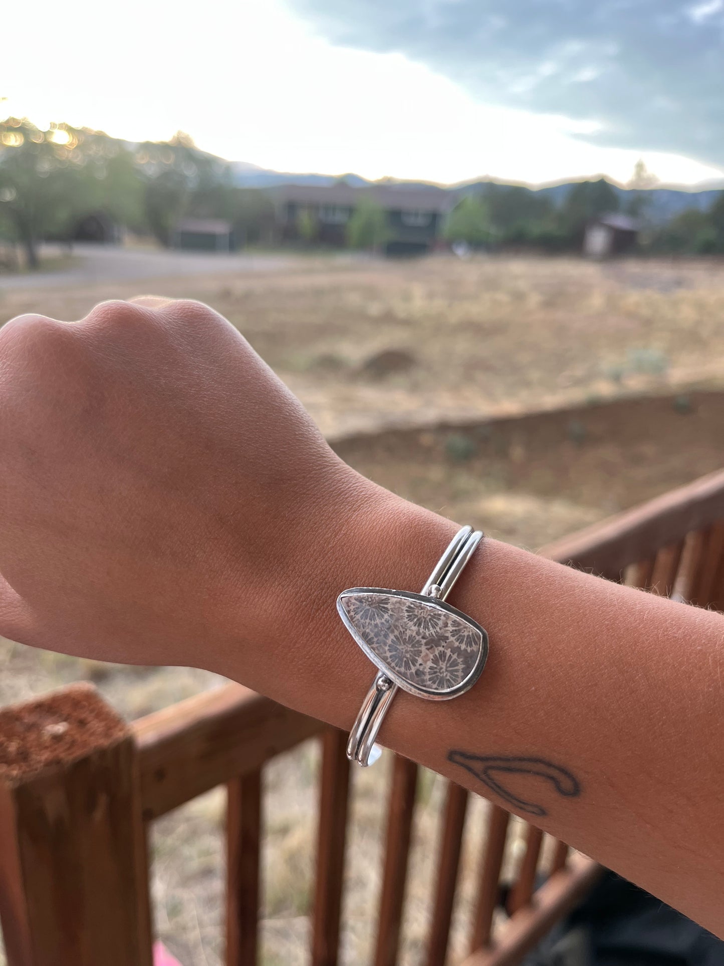 Ancient Reef - Fossilized Coral Sterling Silver Cuff