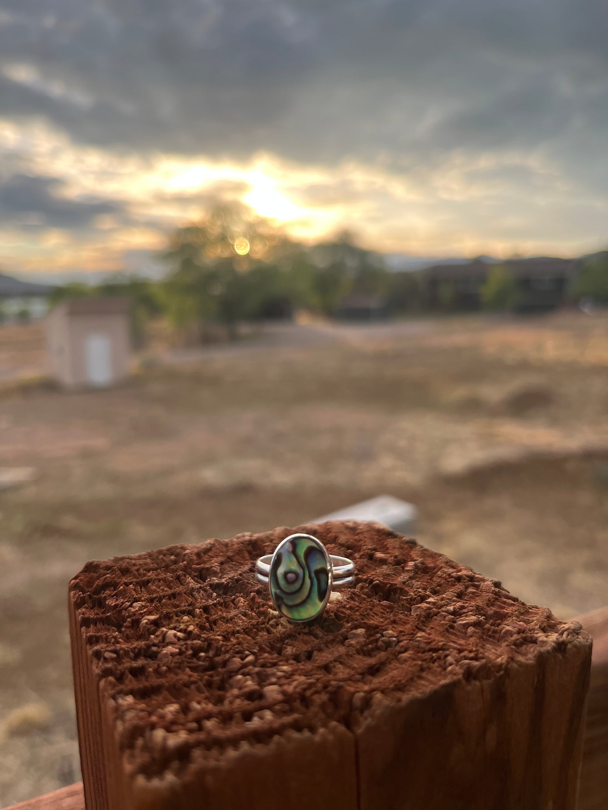 Tide Echo Abalone Shell Handmade Sterling Silver Ring