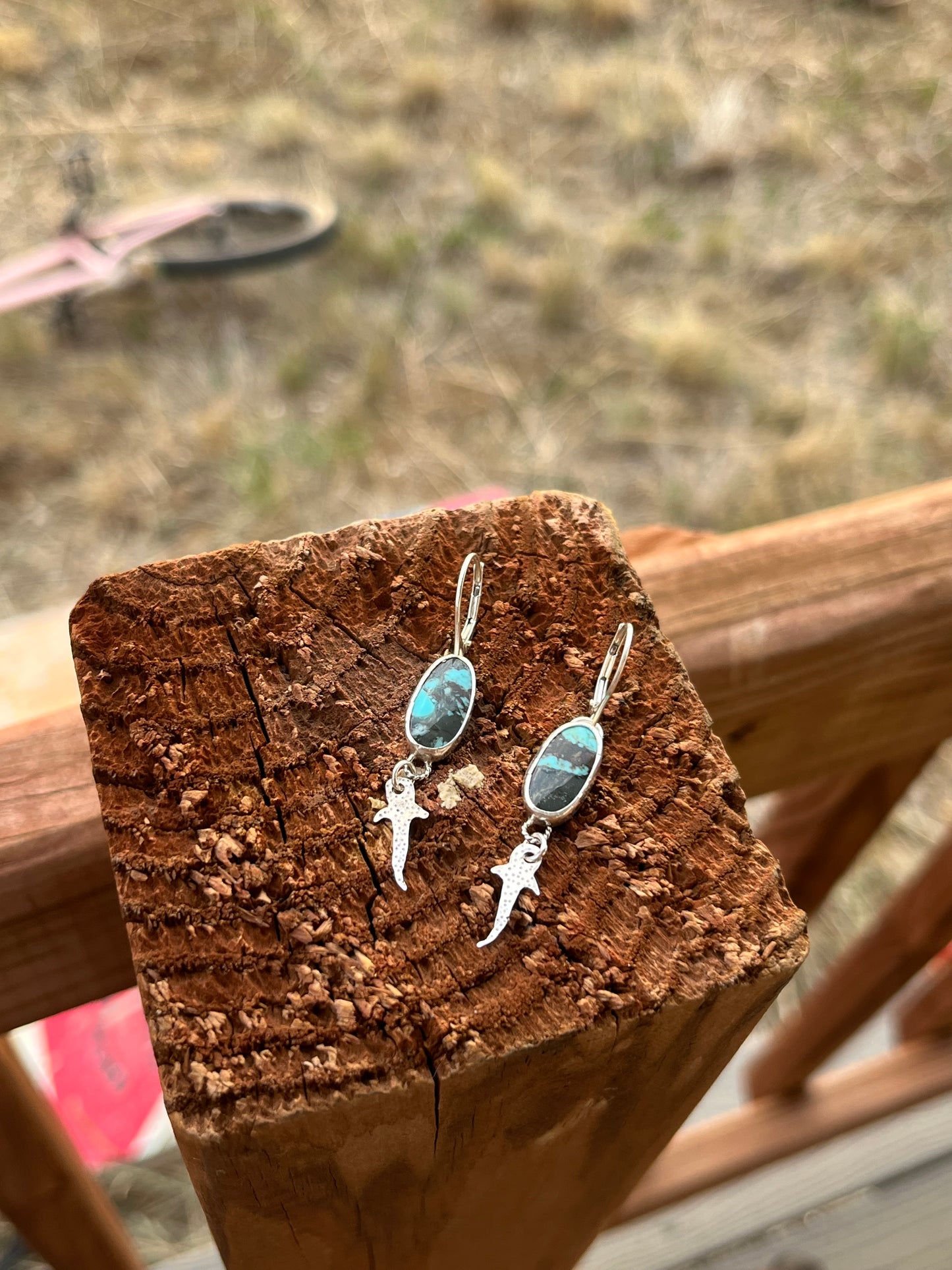 Echo of the Deep Whale Shark Turqoise Handmade Sterling Silver Earrings