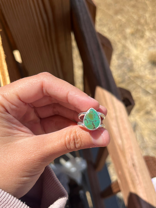 Hubai Turquoise Ring - Handmade Sterling Silver Ring