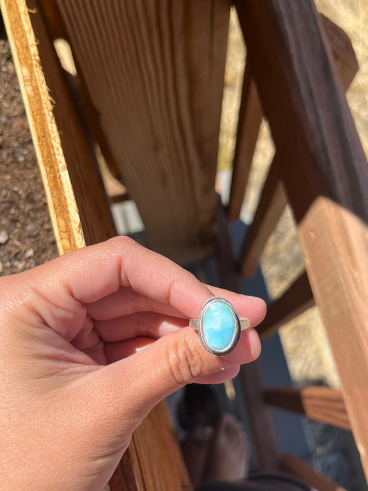 Larimar Ring - Handmade Sterling Silver Ring