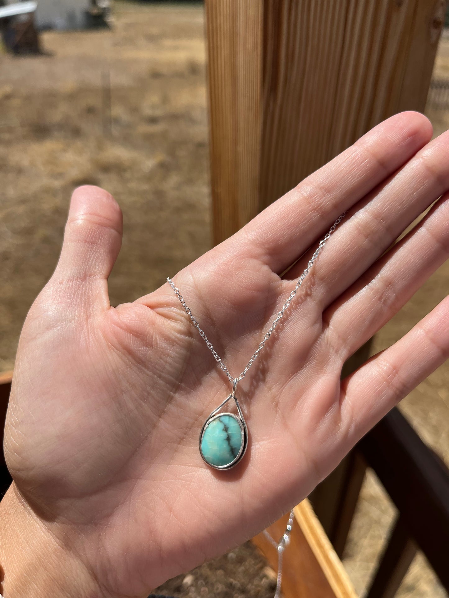 Handmade Sterling Silver Variscite Necklace