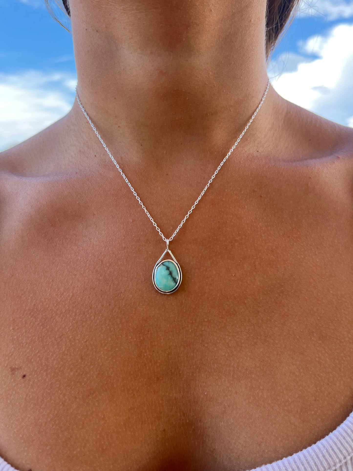 Handmade Sterling Silver Variscite Necklace