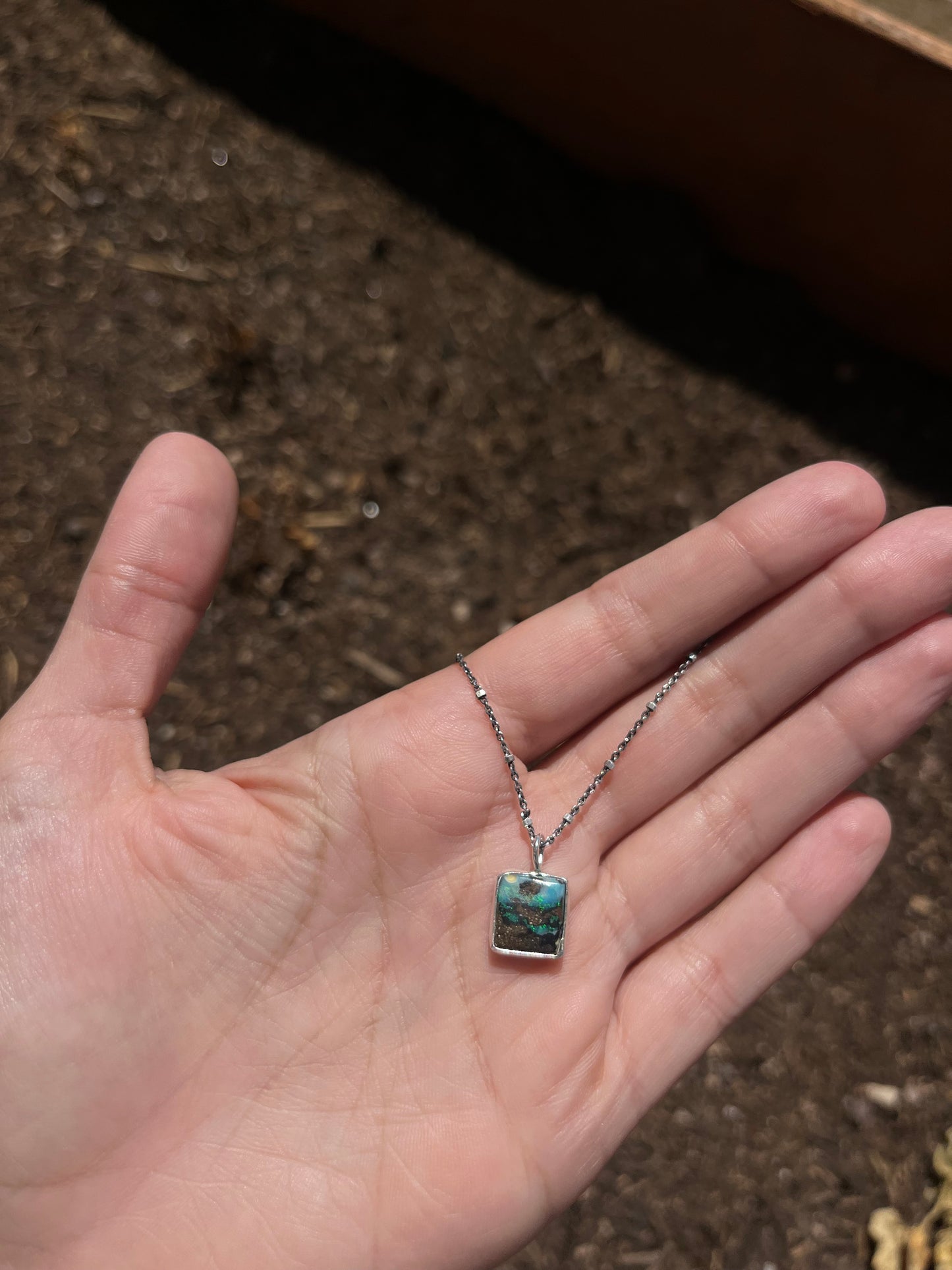 Boulder Opal Necklace - Handmade Sterling Silver