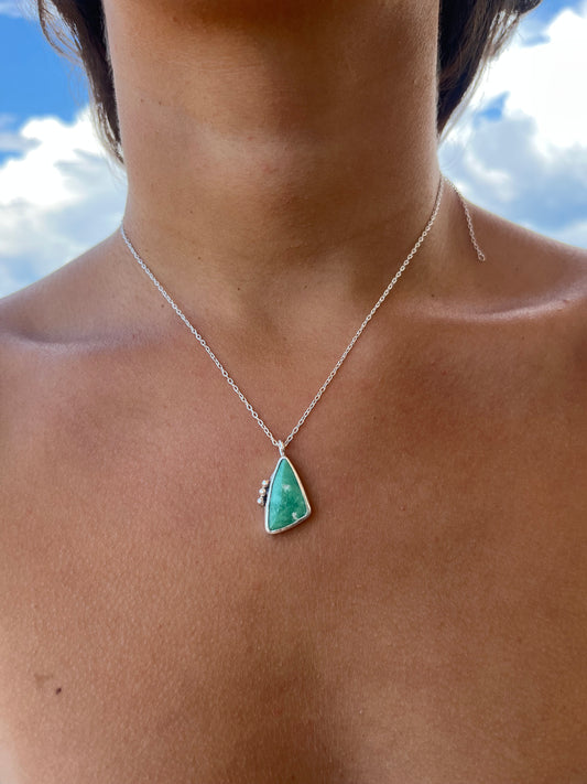 Handmade Sterling Silver Veriscite Necklace