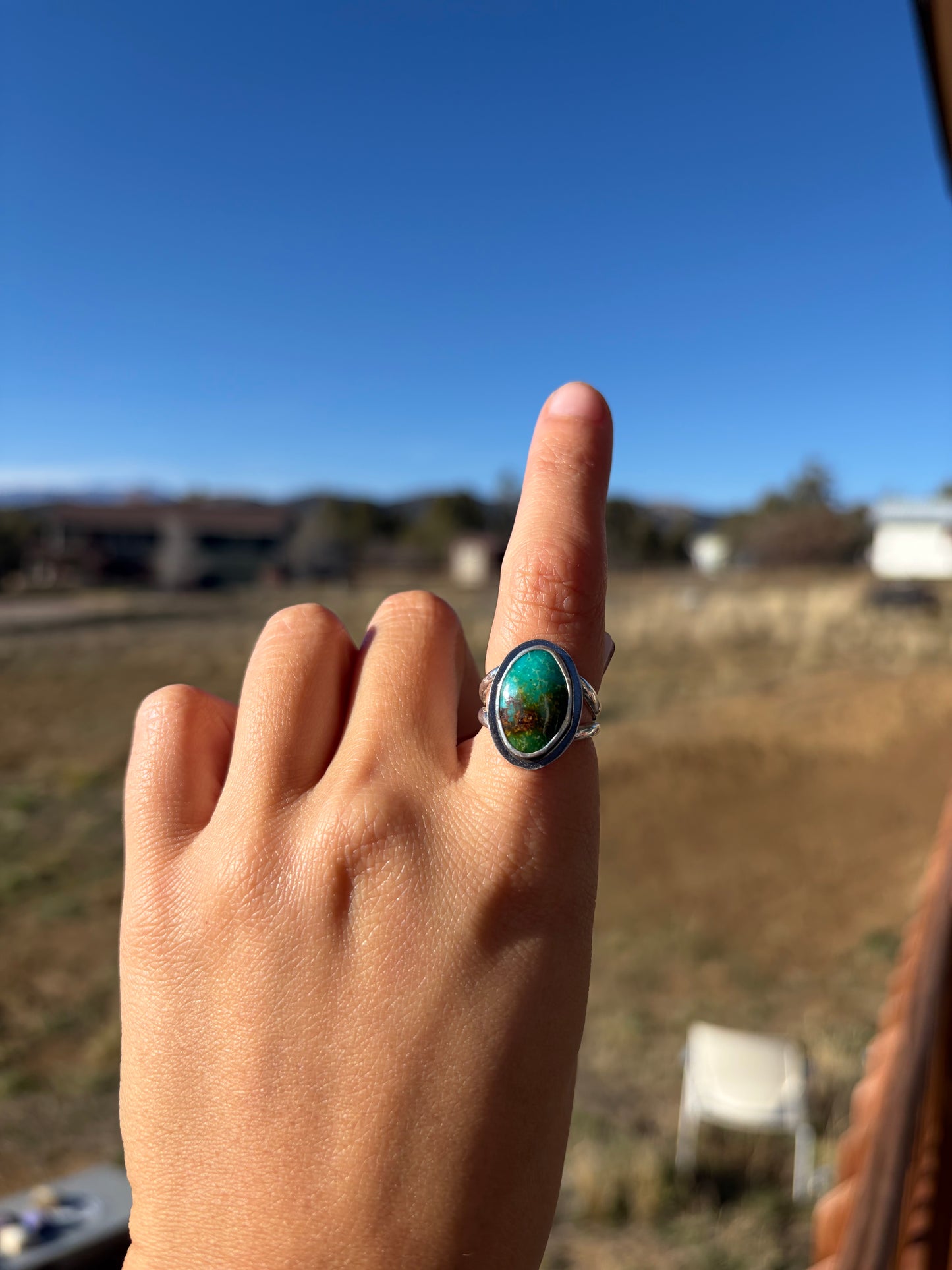 Sterling Silver Turquoise Oval Ring