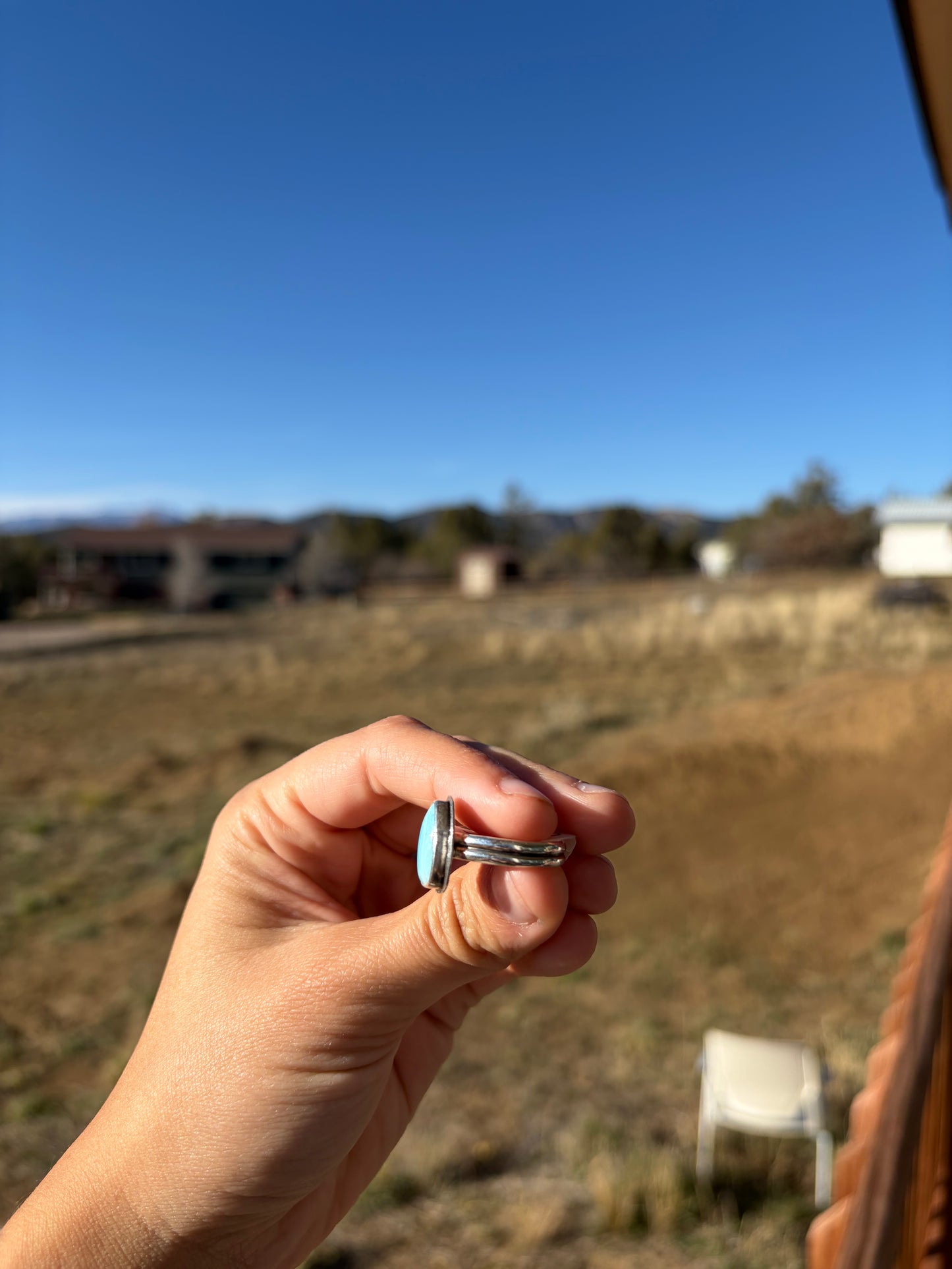 Sterling Silver Larimar Teardrop Ring
