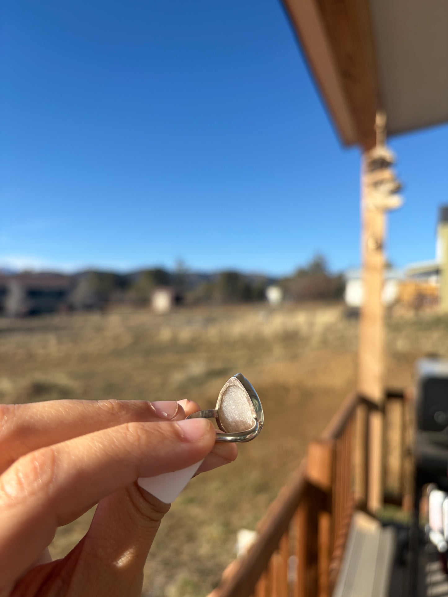 Sterling Silver Sunstone Glow Ring (Cut-Out Back)