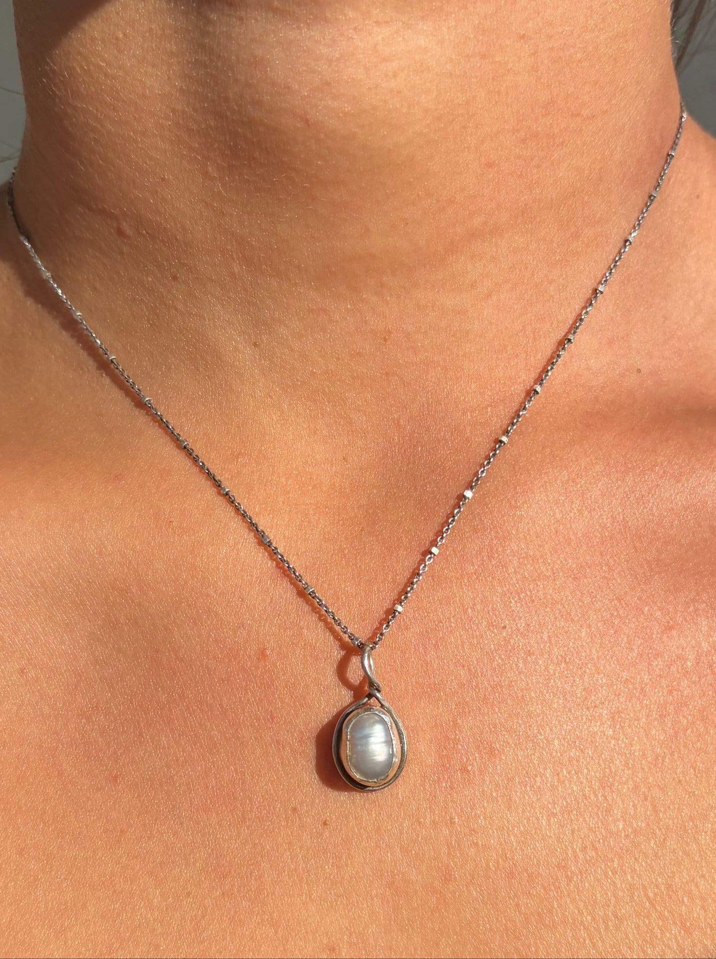 Sterling Silver Pearl Necklace