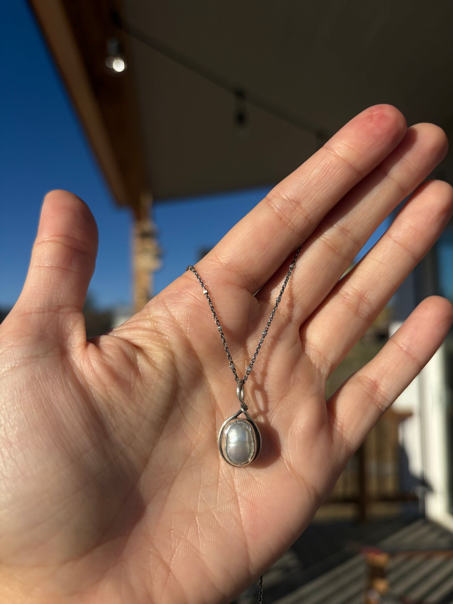 Sterling Silver Pearl Necklace