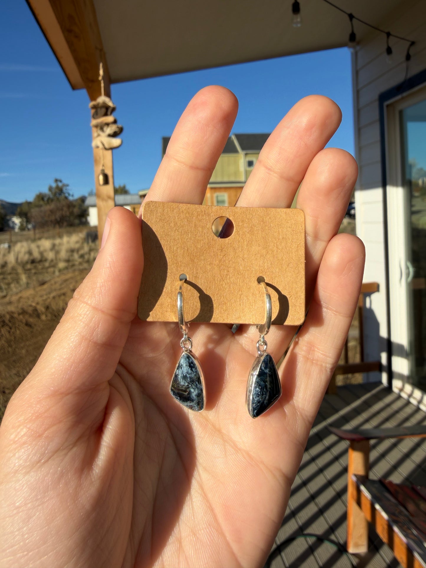 Sterling Silver Pietersite Dangle Earrings