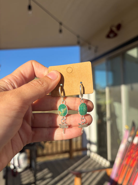 Sterling Silver Turquoise Dragonfly Earrings